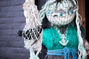 Scarecrow outside of Pieces shop